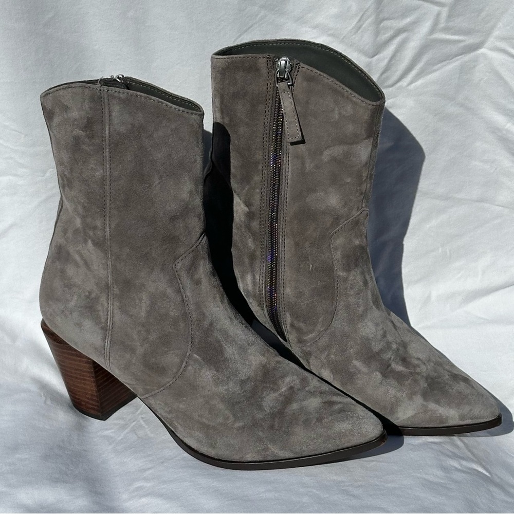 Suede Bootie Linea Paolo Wynn in Stone Color -Size 8